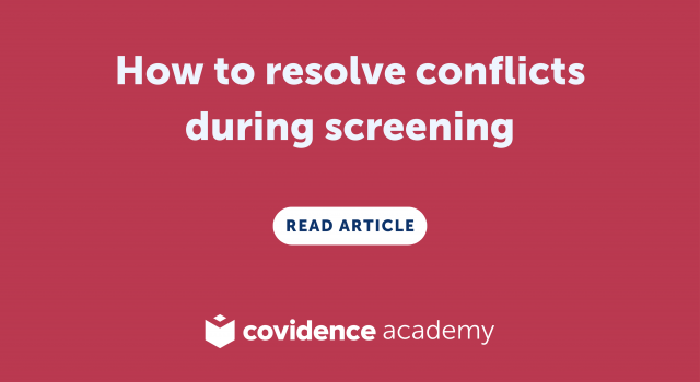 Screening conflicts